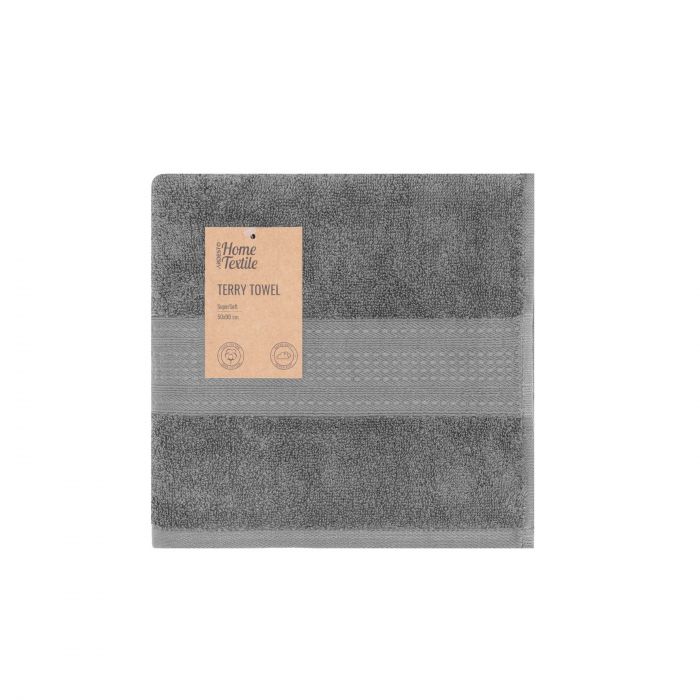 Рушник махровий Ardesto SuperSoft 50х90см, 100% бавовна, сірий