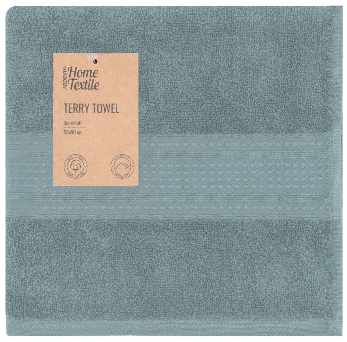 Рушник махровий Ardesto SuperSoft 50х90см, 100% бавовна, зелений