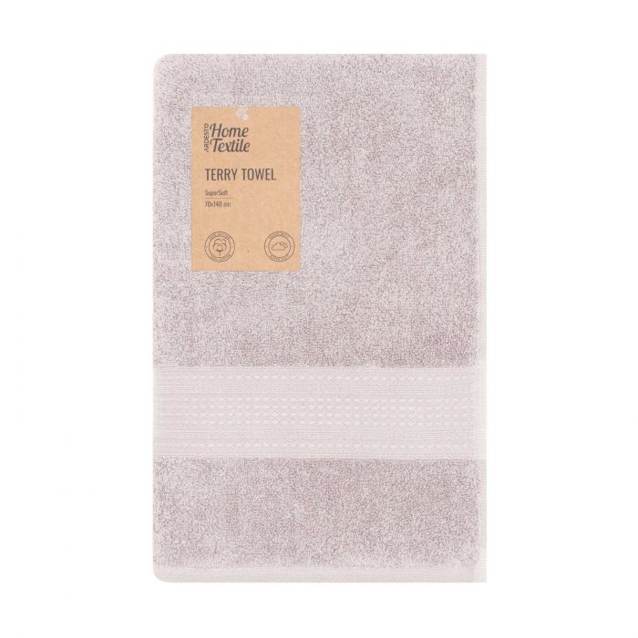 Рушник махровий Ardesto SuperSoft 70х140см, 100% бавовна, бежевий