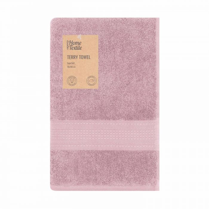 Рушник махровий Ardesto SuperSoft 70х140см, 100% бавовна, рожевий
