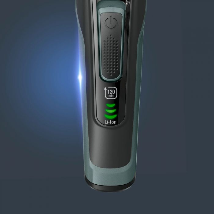 Машинка для стрижки Rowenta Advancer, для бороди, вусів, голови, мережа+акум., роторний мотор, насадок-2, кейс, титан.напил., темно-зелений