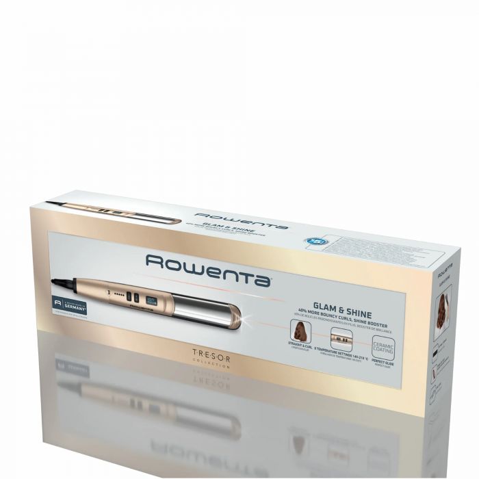 Випрямляч Rowenta Glam & Shine 2в1, темп.режимів-8, 140-210С, дисплей, кераміка, золотий