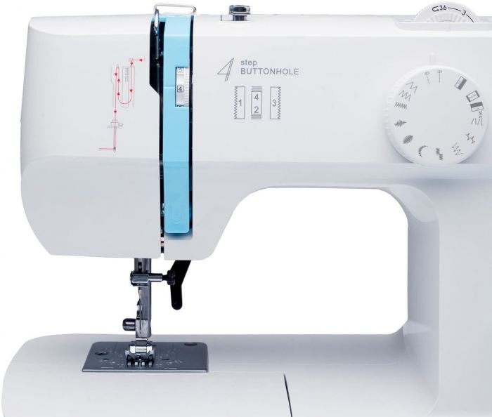 Швейна машина МINERVA Horizon R, електромех., 71 Вт, 13 швейних операцій, петля напівавтомат, білий
