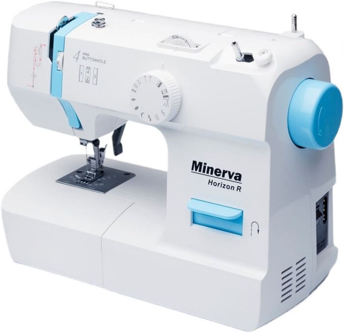 Швейна машина МINERVA Horizon R, електромех., 71 Вт, 13 швейних операцій, петля напівавтомат, білий