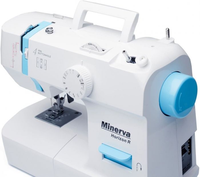 Швейна машина МINERVA Horizon R, електромех., 71 Вт, 13 швейних операцій, петля напівавтомат, білий