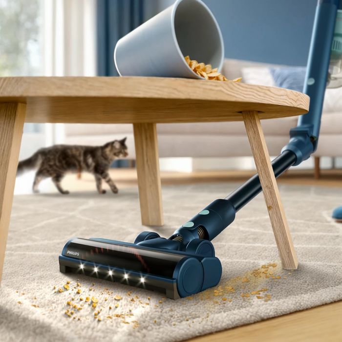 Пилосос Philips безпровідний Flex Series 5000, вологе прибирання, конт пил -0.27л, автон. робота до 60хв, PowerCyclone 10, сіро-зелений