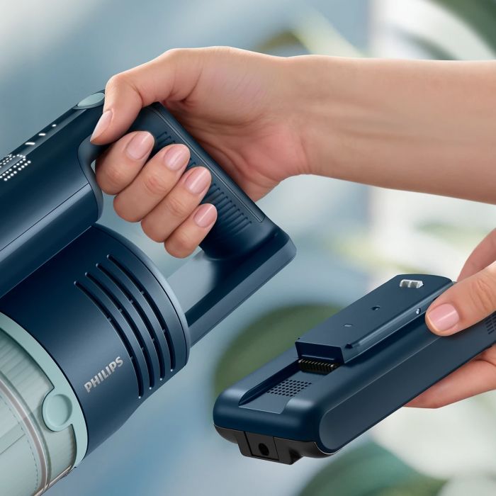 Пилосос Philips безпровідний Flex Series 5000, вологе прибирання, конт пил -0.27л, автон. робота до 60хв, PowerCyclone 10, сіро-зелений