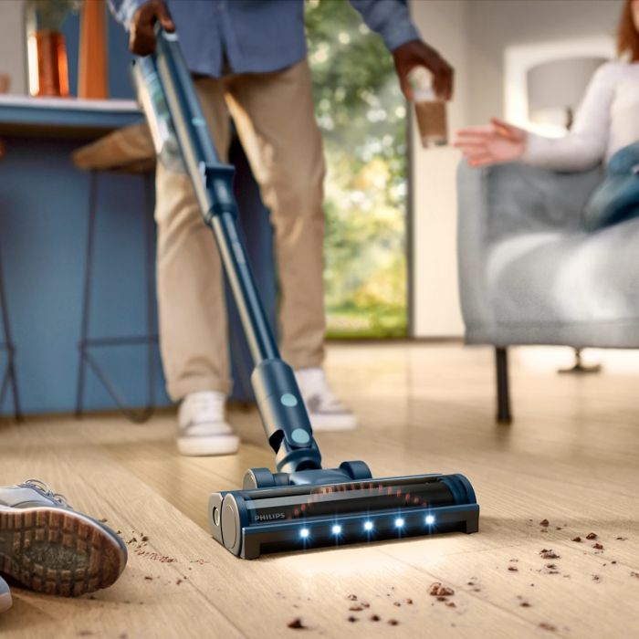 Пилосос Philips безпровідний Flex Series 5000, вологе прибирання, конт пил -0.27л, автон. робота до 60хв, PowerCyclone 10, сіро-зелений