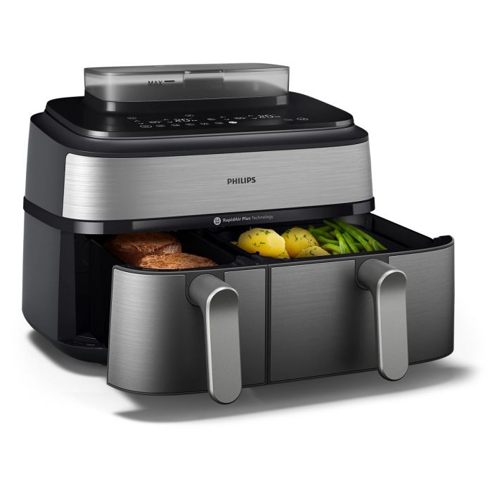 Мультипіч Philips Ovi Dual Steam 2750Вт, чаша-3+6л, сенсорне управл., 12 авто. программ,  пластик/метал