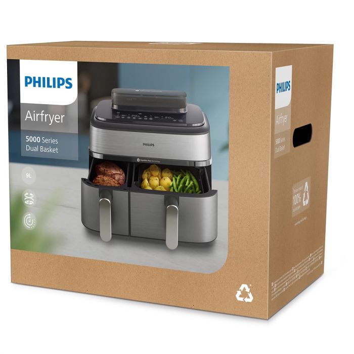 Мультипіч Philips Ovi Dual Steam 2750Вт, чаша-3+6л, сенсорне управл., 12 авто. программ,  пластик/метал