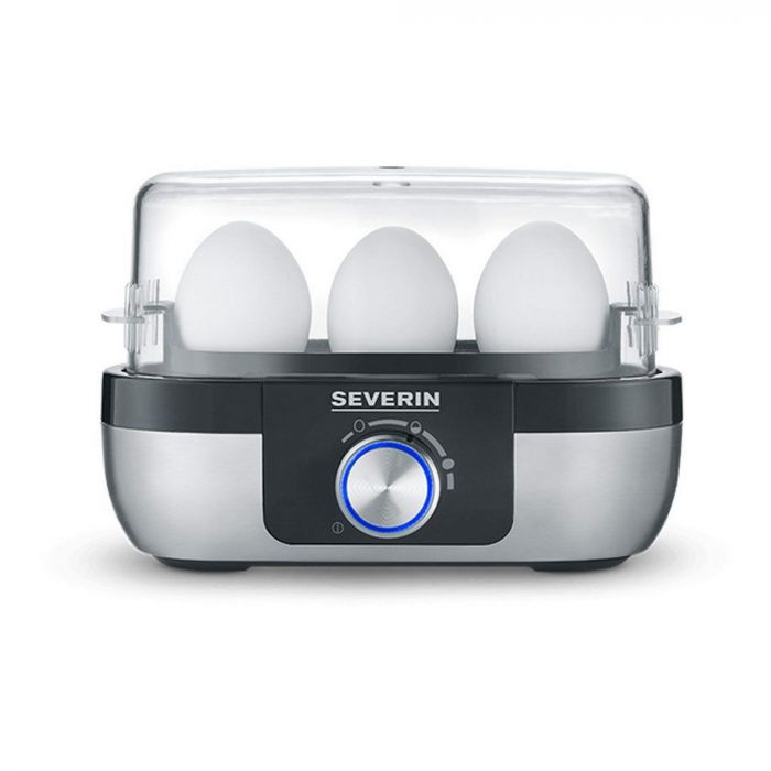 Яйцеварка Severin 270Вт, механічне керування, на 3 яйця, звуков., сигнал, пластик, сіро-чорний