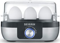 Яйцеварка Severin 270Вт, механічне керування, на 3 яйця, звуков., сигнал, пластик, сіро-чорний