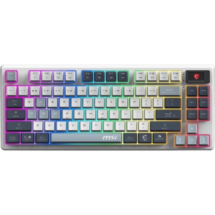 Клавіатура механічна MSI FORGE GK600 TKL W SKY UA 104key, mechanical Linear, USB-A, Wireless, Bluetooth, EN/UKR/RU, RGB, білий