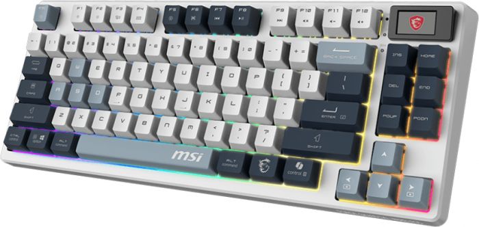 Клавіатура механічна MSI FORGE GK600 TKL W SKY UA 104key, mechanical Linear, USB-A, Wireless, Bluetooth, EN/UKR/RU, RGB, білий