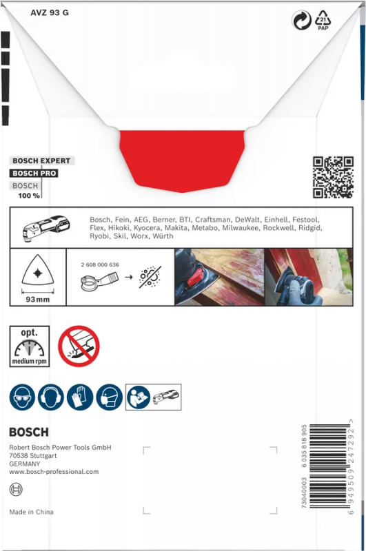 Платформа шліфувальна Bosch PRO AVZ 93 G 93мм для багатофункціональних інструментів