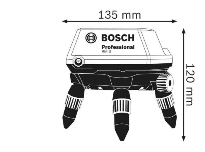 Тримач універсальний поворотний Bosch RM3, 35х63х120мм, пульт, 0.5кг