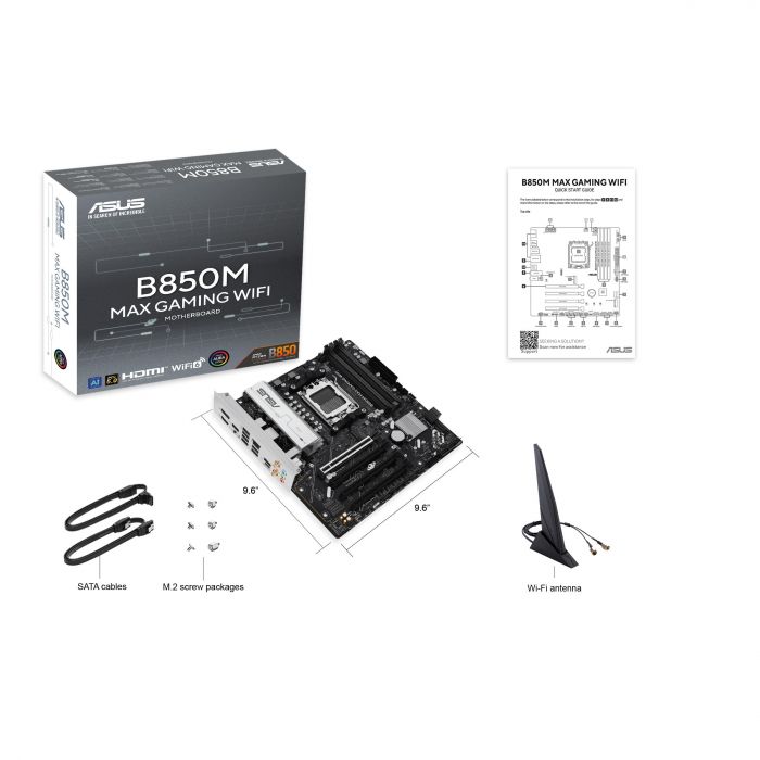 Материнcька плата ASUS B850M MAX GAMING WIFI sAM5 B850 4xDDR5 M.2 HDMI DP WiFi BT mATX