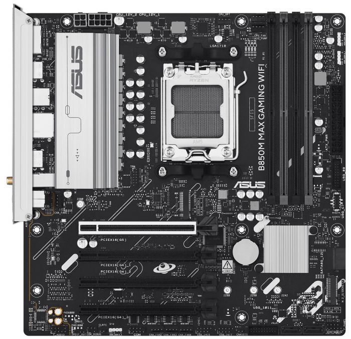 Материнcька плата ASUS B850M MAX GAMING WIFI sAM5 B850 4xDDR5 M.2 HDMI DP WiFi BT mATX