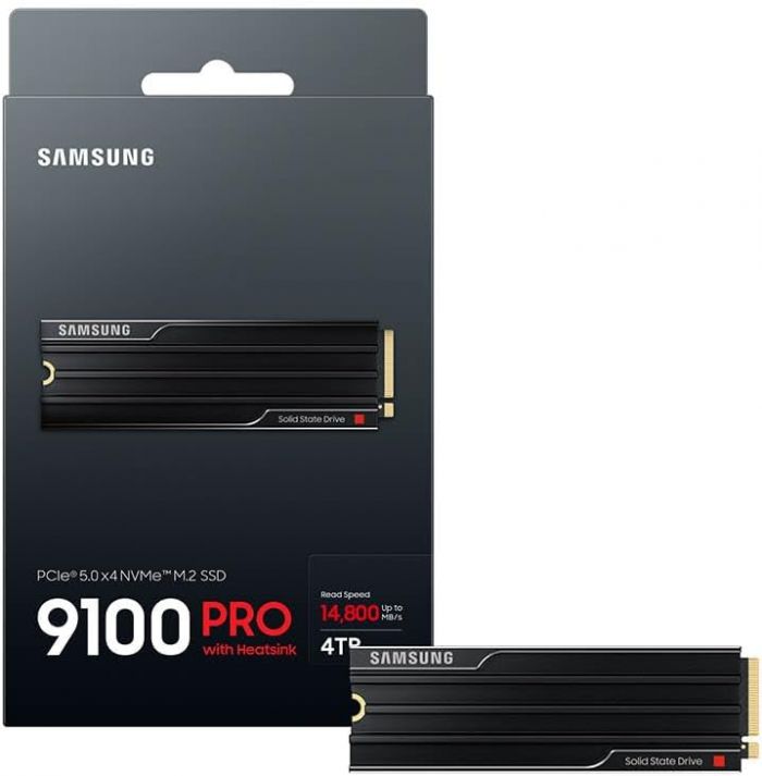 Накопичувач SSD Samsung M.2 4TB PCIe 5.0 9100PRO+ радіатор