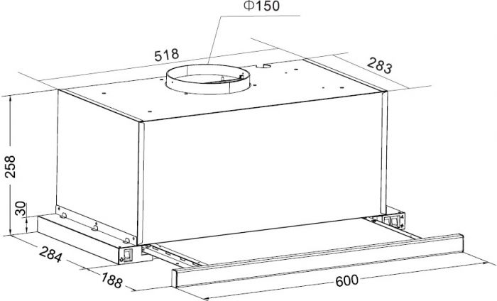 Витяжка Hansa вбудована, 60см, 417м3ч, нерж
