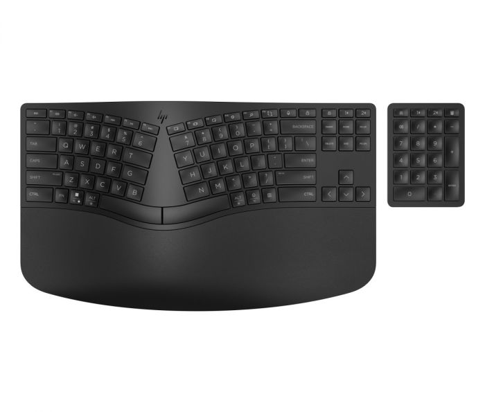 Клавіатура мембранна HP 960 BLK Ergonomic split-zone, 112key, BT, EN/UK, чорний