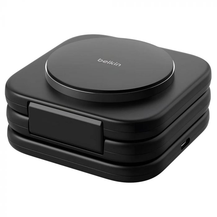 Зарядний пристрій бездротовий Belkin 3в1 Travel Pad Wireless Qi2 15Вт, чорний