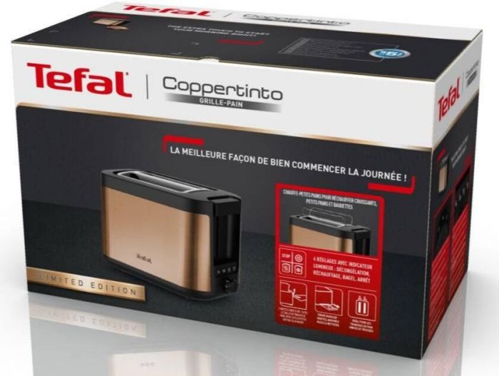 Тостер Tefal Coppertinto 850Вт, розморожування, метал, бронзовий