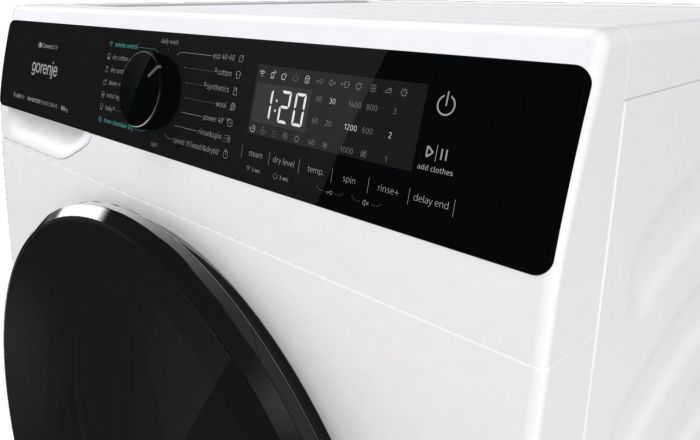 Прально-сушильна машина Gorenje фронтальна, 9(6)кг, 1400, A+, 55см, дисплей, інвертор, Wi-Fi, білий