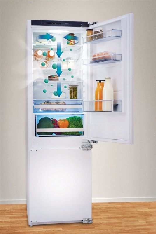 Холодильник Gorenje вбудований з нижн. мороз., 177х55х54см, 2 двері,180(68)л, А++, NF+, Зона св-ті, Внутр. Диспл, Біли