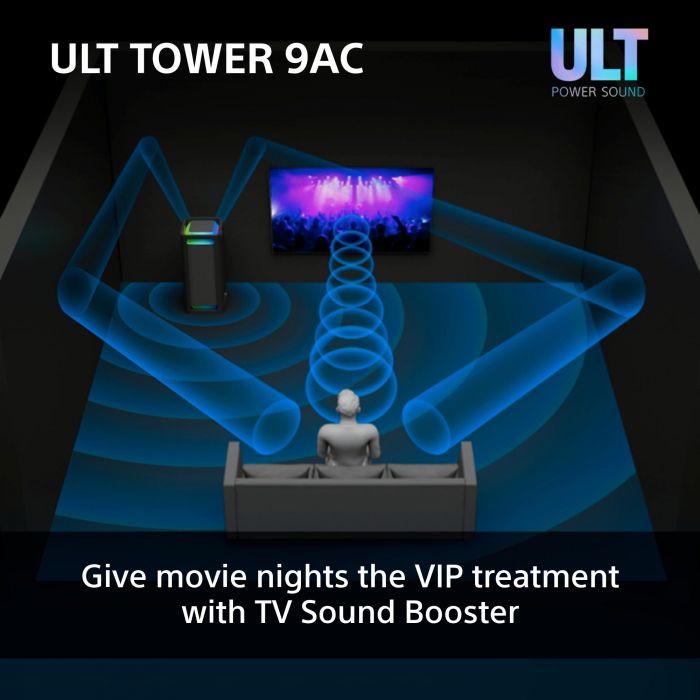 Акустична система Sony ULT TOWER 9AC 2.0, BT 5.3, LED, Party Connect, SBC, AAC, LDAC