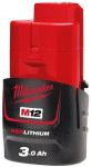 Акумулятор Milwaukee Redlithium M12 12В, 3А·год, 0.2кг