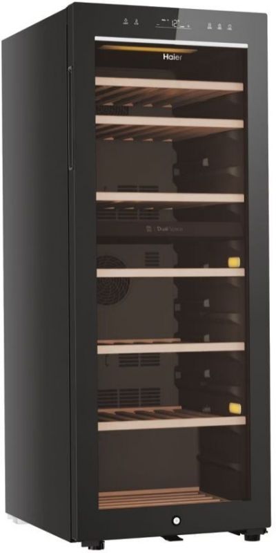 Холодильник Haier для вина, 127x49.7х58.5, мороз.відд.-190л, зон - 2, бут-77, ST, дисплей, чорний