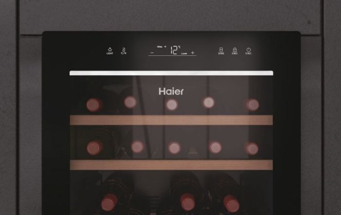 Холодильник Haier для вина, 127x49.7х58.5, мороз.відд.-190л, зон - 2, бут-77, ST, дисплей, чорний