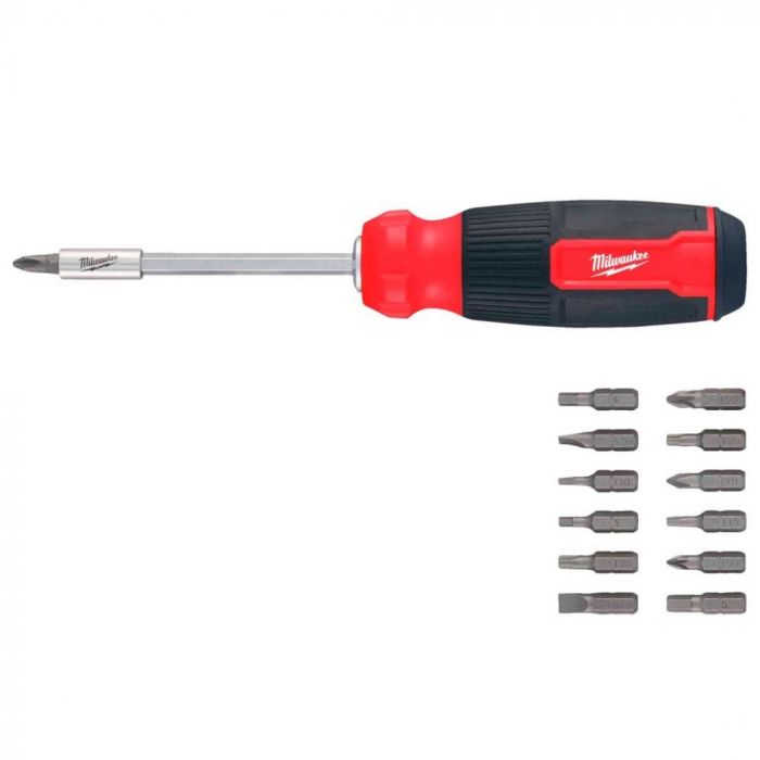 Викрутка Milwaukee, 14 насадок, руків'я двокомпонентне, (Hex, PH, SL, PZ, Torx), сталь CrV