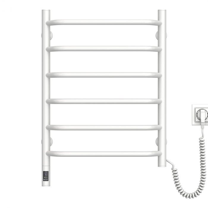 Рушникосушка Navin електрична Блюз, 600х480х123мм, таймер-регулятор, сталь, білий, праве підключення