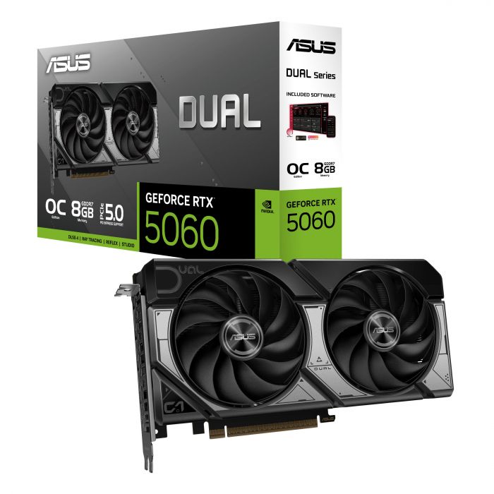 Відеокарта ASUS GeForce RTX 5060 8 GB GDDR7 OC DUAL-RTX5060-O8G