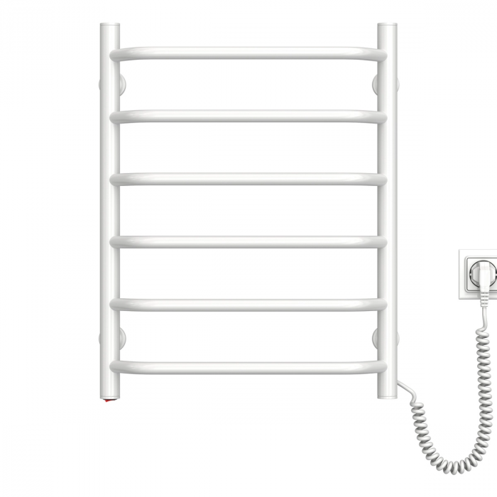 Рушникосушка Navin електрична Блюз, 600х480х123мм, кнопка, сталь, білий, праве підключення