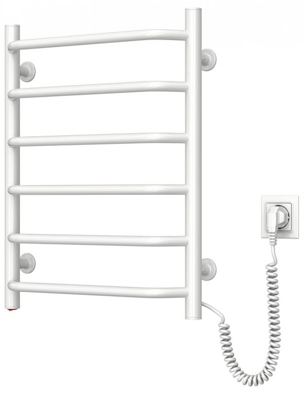 Рушникосушка Navin електрична Блюз, 600х480х123мм, кнопка, сталь, білий, праве підключення