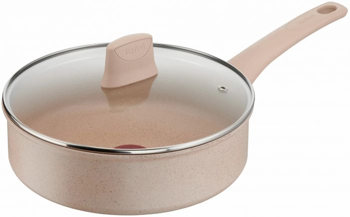 Сотейник Tefal Delight, з кришкою, 24см, алюміній, бпкеліт, бежевий