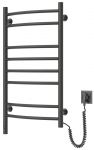 Рушникосушка Navin електрична Камелія, 800х480х105мм, таймер-регулятор, сталь, чорний муар, праве підключення