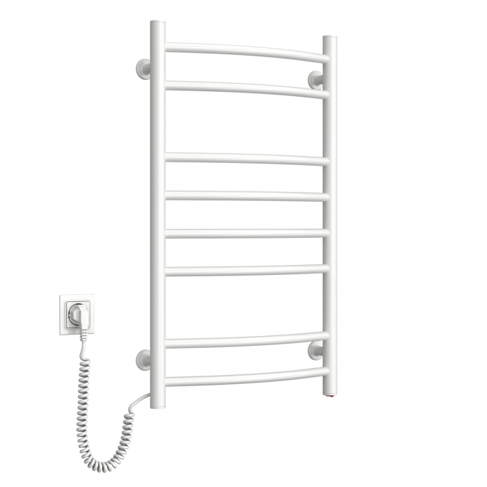 Рушникосушка Navin електрична Камелія, 800х480х105мм, кнопка, сталь, білий, ліве підключення