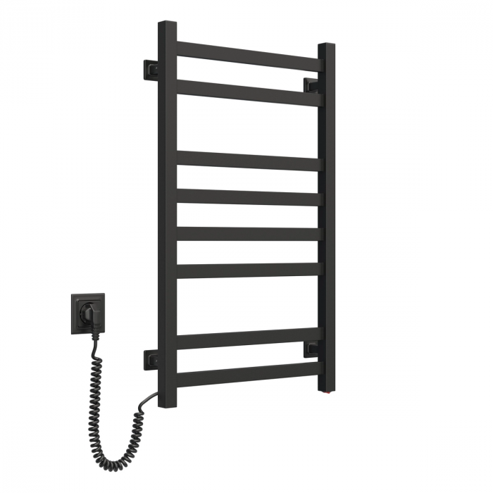 Рушникосушка Navin електрична Авангард, 800х480х71мм, кнопка, сталь, чорний муар, ліве підключення