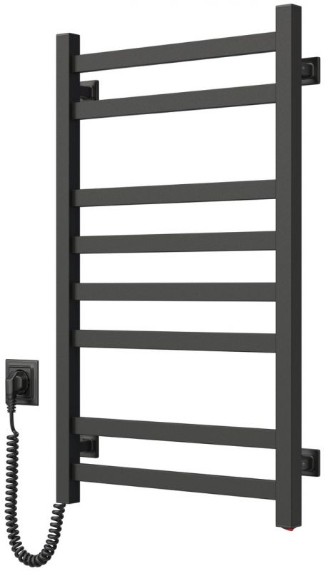 Рушникосушка Navin електрична Авангард, 800х480х71мм, кнопка, сталь, чорний муар, ліве підключення