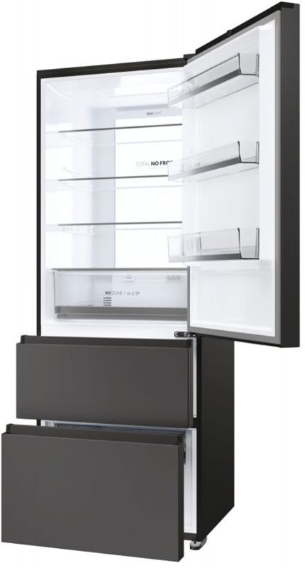 Холодильник Haier багатодверний, 190.5x70х64.8, холод.відд.-354л, мороз.відд.-174л, 3дв., А+, NF, інв., дисплей, зона нульова, чорний