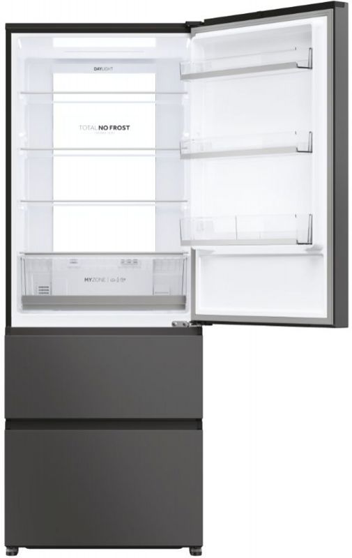 Холодильник Haier багатодверний, 190.5x70х64.8, холод.відд.-354л, мороз.відд.-174л, 3дв., А+, NF, інв., дисплей, зона нульова, чорний