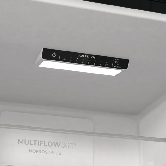 Холодильник з нижн. мороз. камерою Gorenje, 194x66x60см, 2 двері, 204(96)л, А++, Retro, NoFrost+, Внутр. Диспл, Зона св-ті, чорний