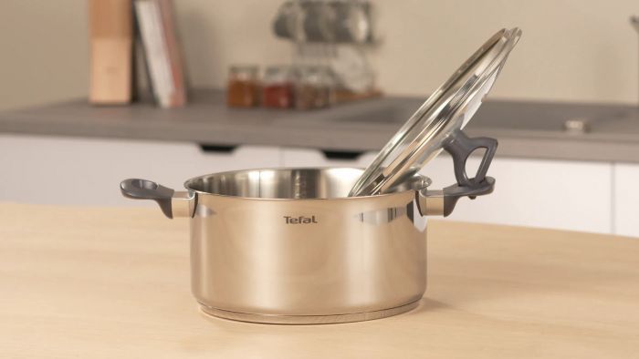 Каструля Tefal Daily Cook з кришкою, 24см, нержавіюча сталь, алюміній, бакеліт