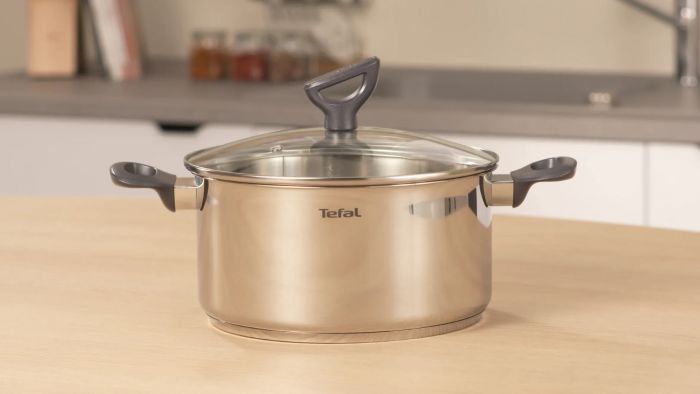 Каструля Tefal Daily Cook з кришкою, 24см, нержавіюча сталь, алюміній, бакеліт