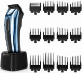 Машинка для стрижки Rowenta Barber Experience, для голови, мережа+акум., роторний мотор DC, насадок-12, нержавіюча сталь з покриттям DLC, синій