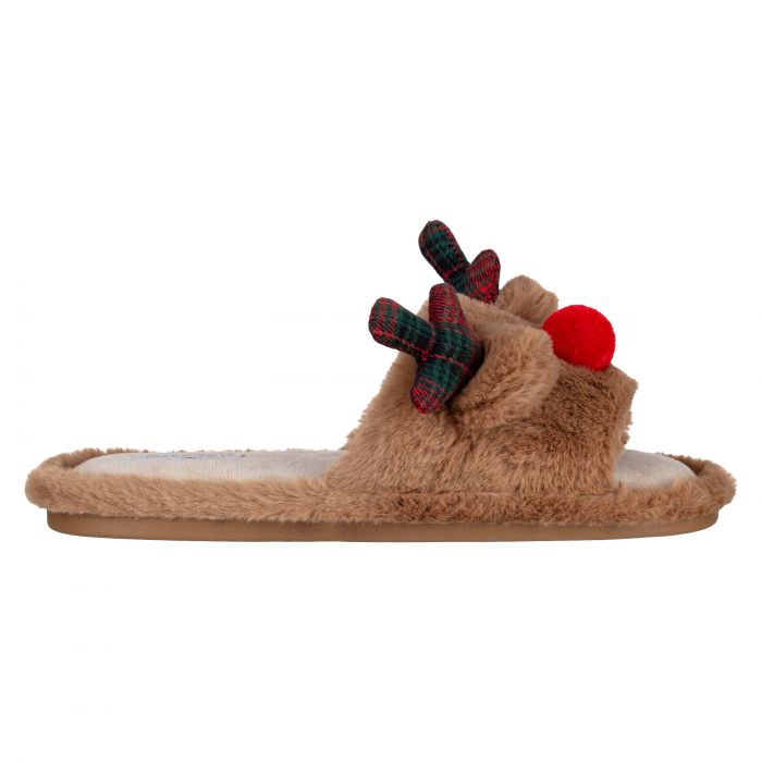 Взуття домашнє Ardesto Christmas 36/37 розмір, 100% поліестер, підошва 100% гума, коричневий